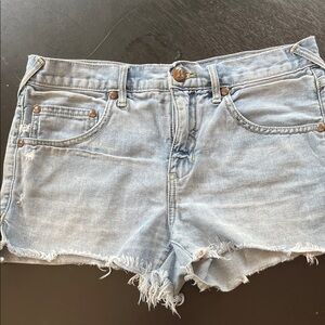 Free People Light Wash Denim Jean Shorts